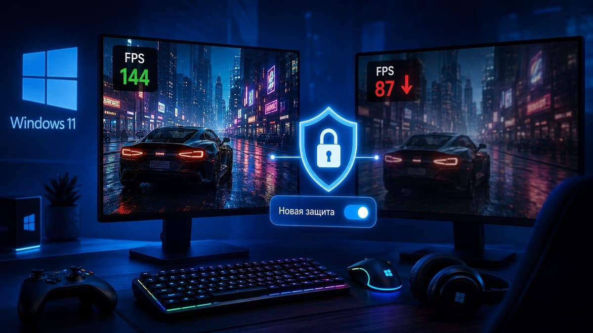 Windows 11 может снизить FPS в играх: Microsoft включит новую защиту