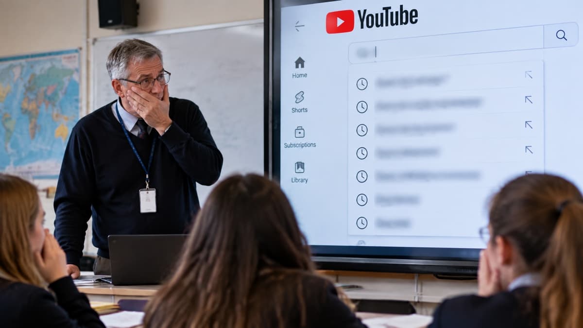 Учитель случайно показал школьникам историю поиска на YouTube и лишился работы за содержимое