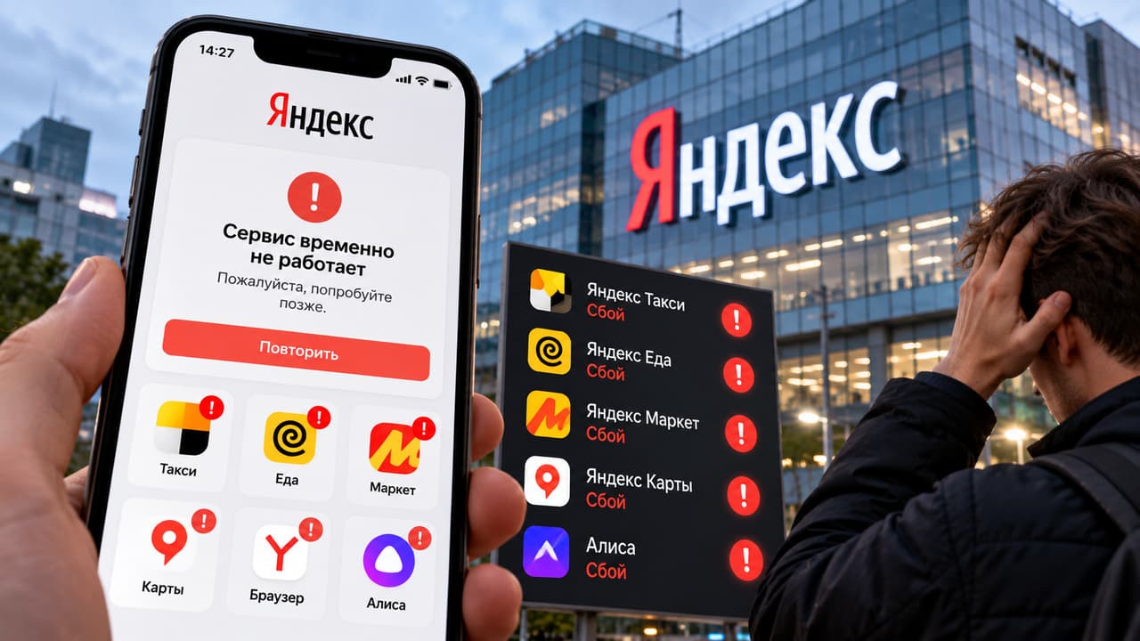 Массовый сбой «Яндекса» затронул такси, доставку и другие сервисы: что произошло и когда всё заработает